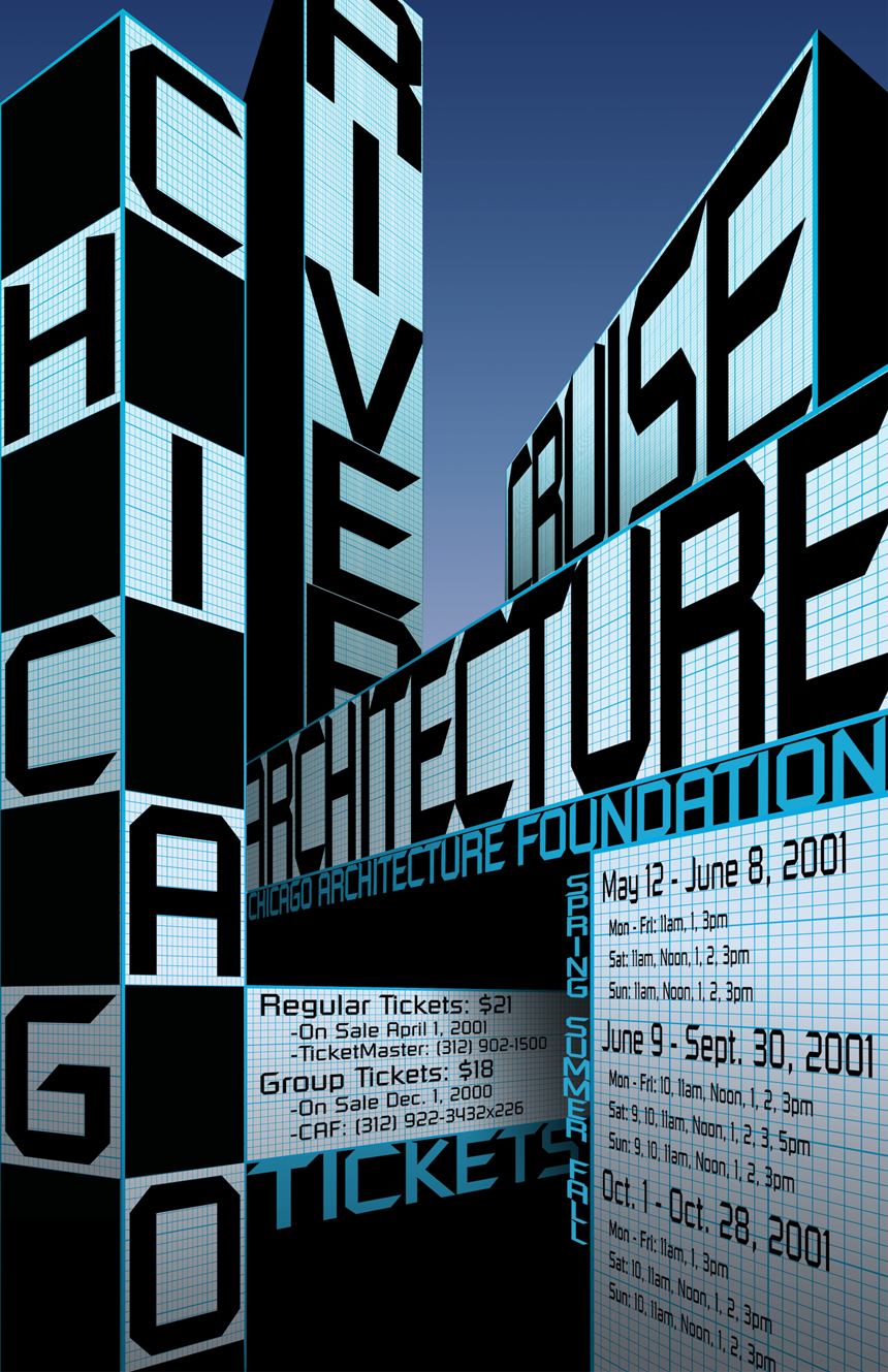 Zak Hull, Type as Image, River Cruise, Year 1, 2000, SAIC