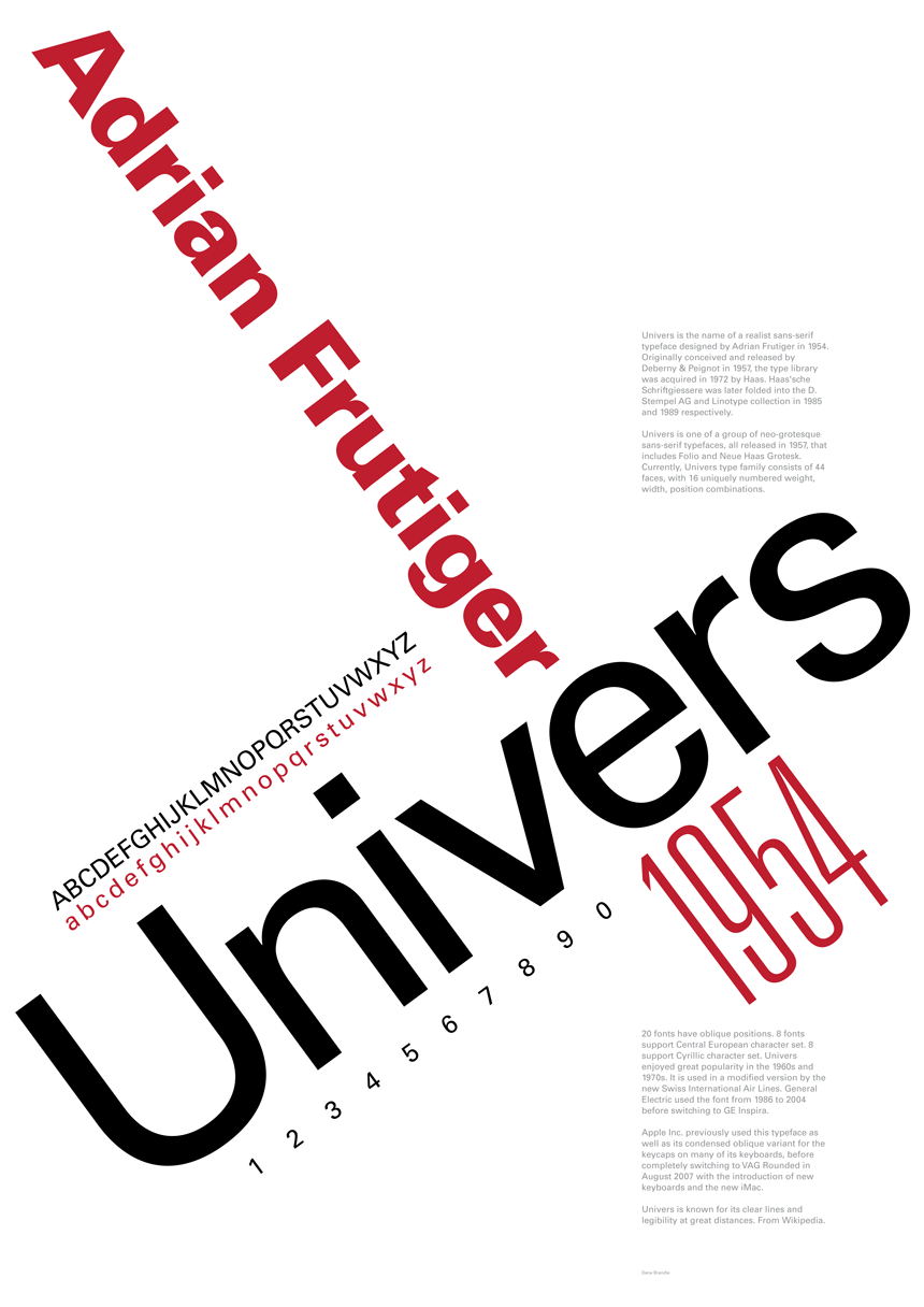 Dana Brandle, Type History, Year 1, 2010, SAIC