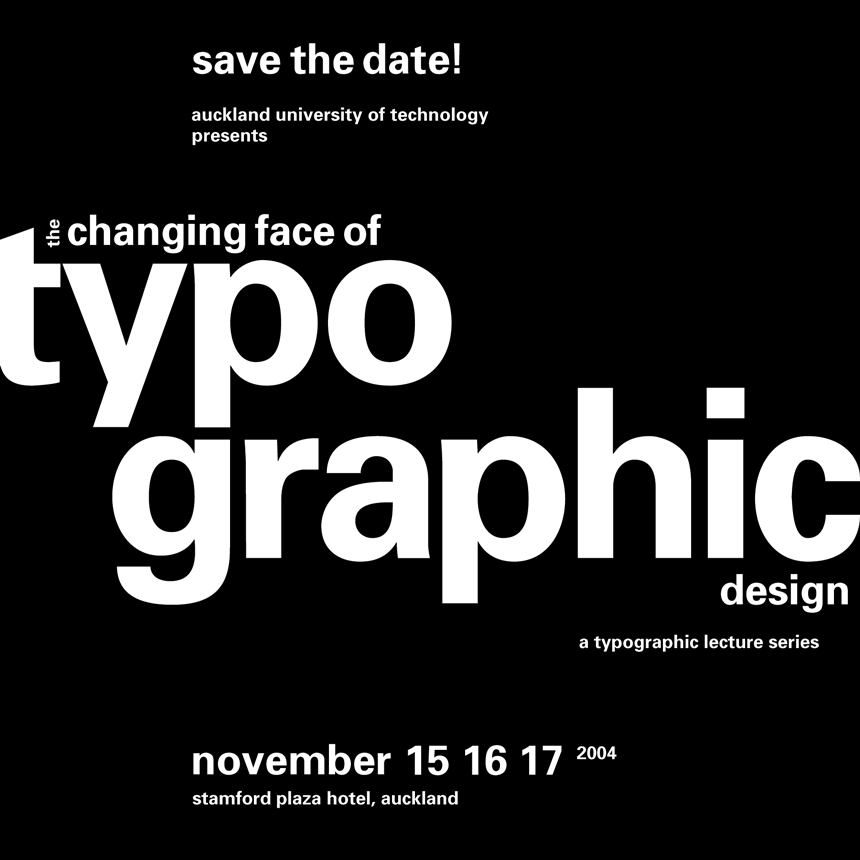 Eileen Schwab, Type Variations, Save the Date, Year 2, 2004, AUT University